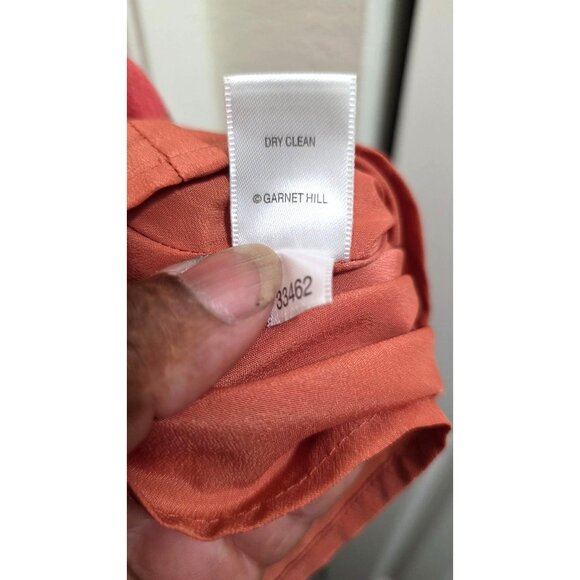 Garnet Hill Women's Floral Print Summer Cap Sleeve Dress Size 6 Coral & White V- - Picture 8 of 8